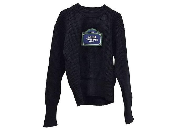 Louis Vuitton Strickpullover mit Patches Schwarz