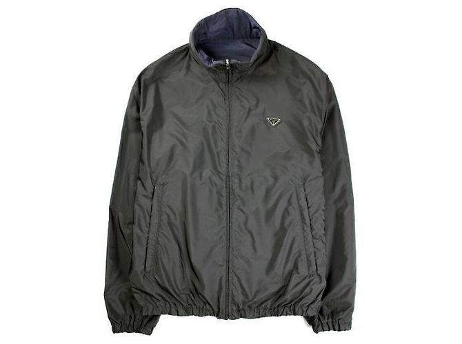 Prada Reversible Nylon Zip-up Jacket Blue