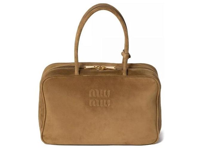 Bolsa de camurça com laço Miu Miu Large Verde Oliva