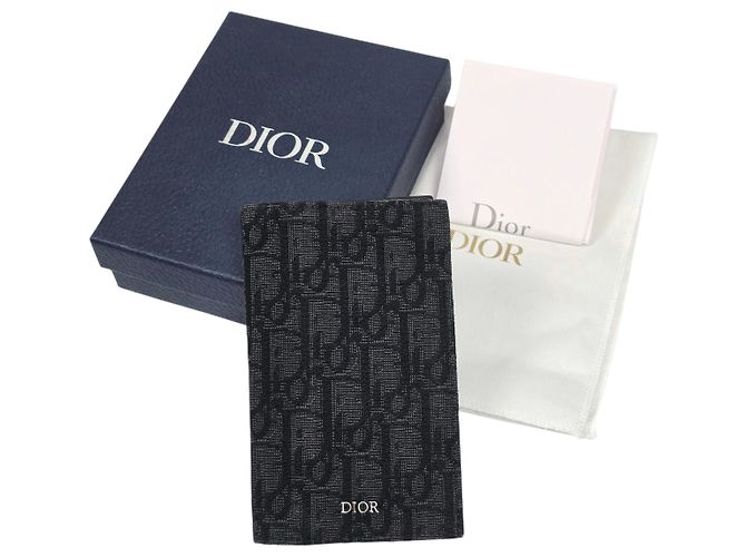 Dior Tarjetero largo vertical Oblique Negro