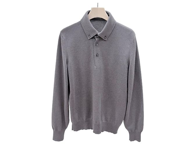 Brunello Cucinelli Kaschmir-Strickpolo Grey Braun