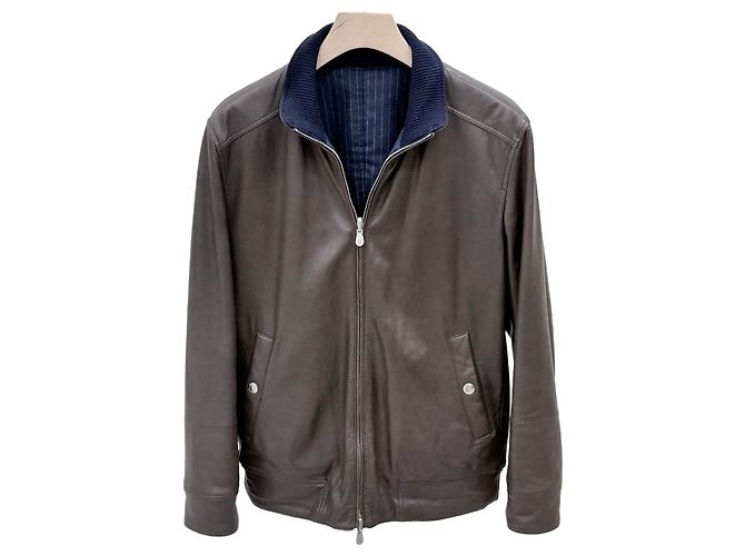 Brunello Cucinelli Wendbare Lederjacke Braun