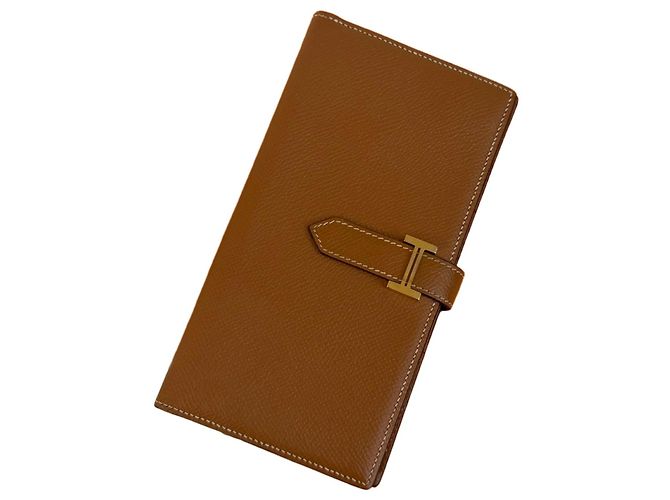 Hermès Cartera larga Bearn estampado dorado