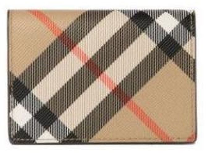 Burberry Check Folding Card Case Brown