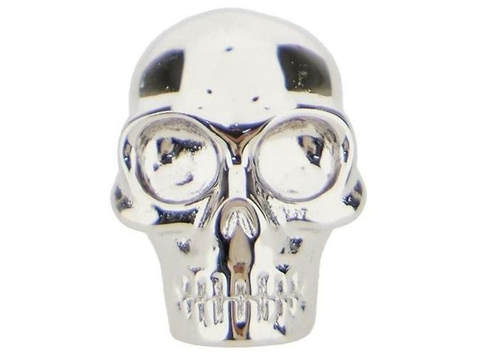 Alexander McQueen Skull Stud Earrings Silver Silvery