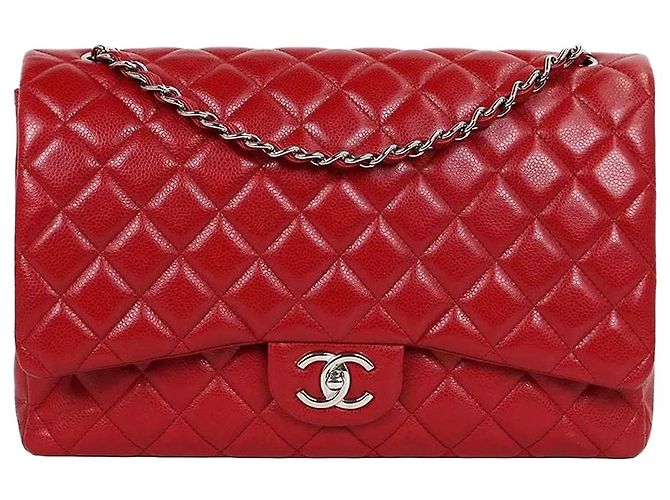 Chanel Borsa Classic Large Flap Maxi Rossa Rosso