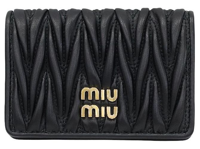 Miu Miu Matelassé Women's Card Holder AFPP Black