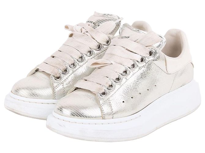 Alexander Mcqueen Baskets Oversole Metallic Blanc