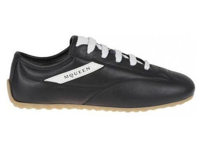 Baskets Alexander McQueen en cuir noir midnight blanc Bleu