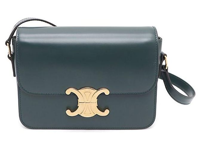 Céline Bolsa de ombro e bolsa transversal Triomphe Verde