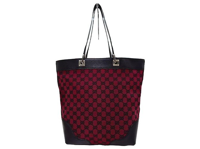 Gucci Borsa a secchiello e borsa a tracolla Jacquard Burgundy Medium Rosso