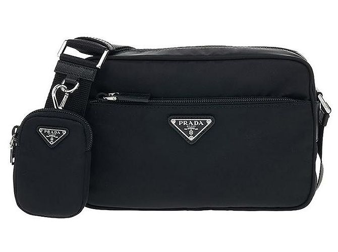 Prada Bolsa de ombro em nylon para mulher Preto