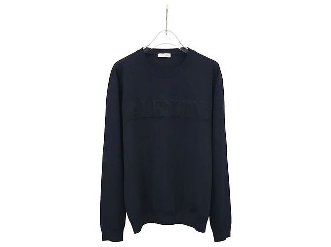Valentino Logo Embossed Knit Black