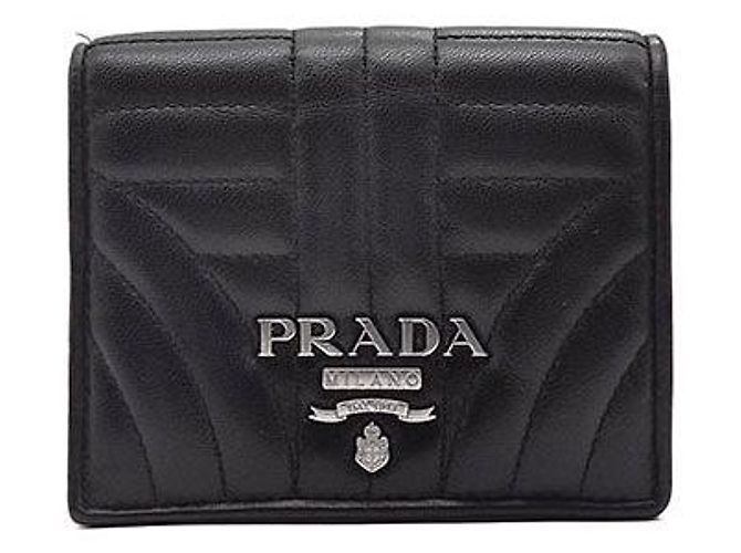 Prada Diagram Wallet Black Leather
