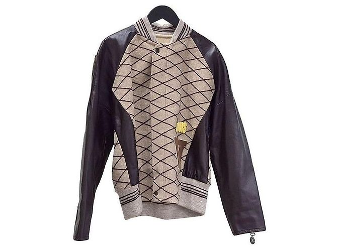 Louis Vuitton Patch Bomber Jacket Brown