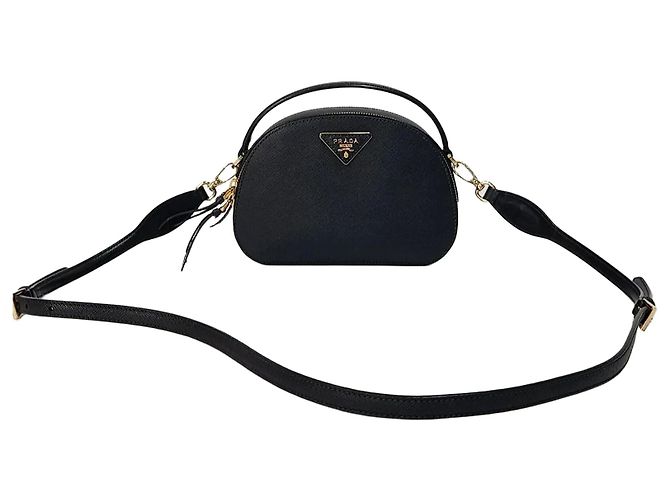 Prada Sac à épaule Odette Triangle Logo Noir