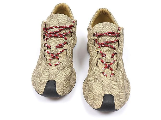 Gucci Zapatillas Run de piel Ebony beige para hombre Castaño
