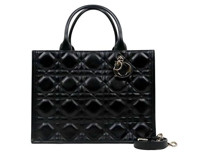 Dior Borsa Book Tote in pelle nera, dimensione Medium Nero