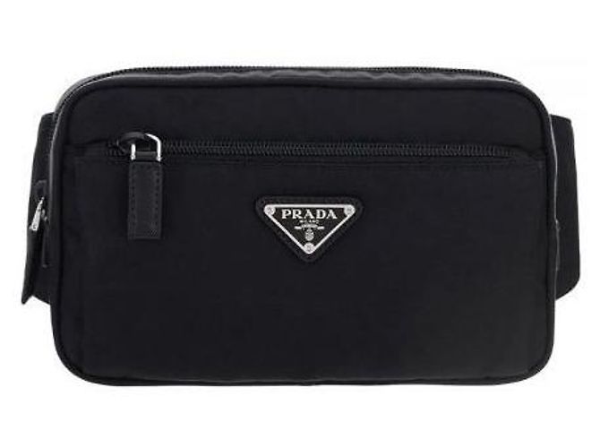 Prada Triangle Logo Nylon Belt Bag Black