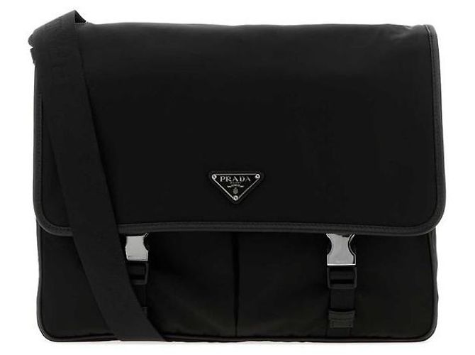 Prada Triangle Logo Nylon Shoulder Bag Black