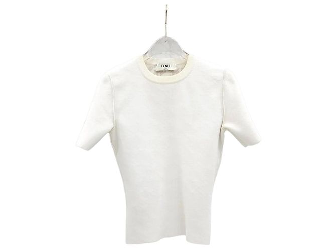 Fendi Gebürsteter Double Knit White Weiß