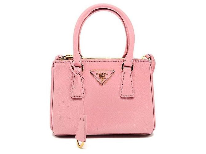 Prada Mini mala e mala de ombro Galleria em Saffiano Rosa