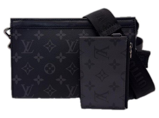 Portafoglio indossabile Louis Vuitton Monogram Eclipse Gaston Nero