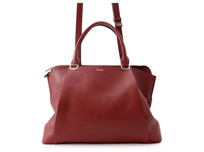 Bolsa Cartier C em couro de bezerro Bordeaux