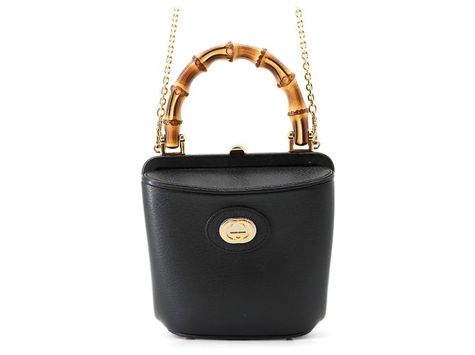 Bamboo Borsa a mano Gucci in pelle nera Nero