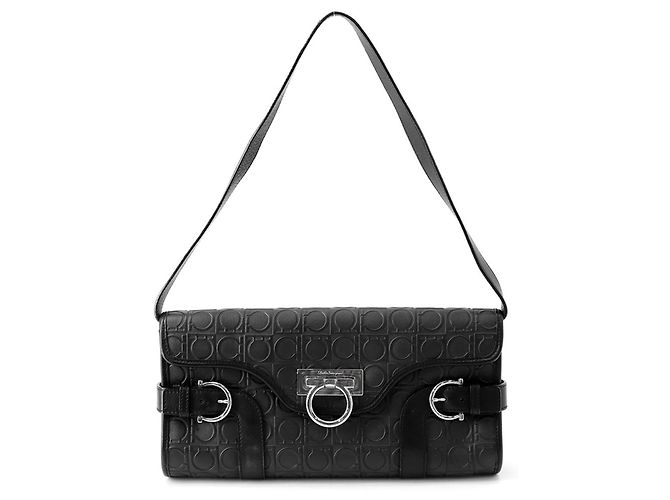 Borsa a tracolla in pelle nera Salvatore Ferragamo Nero