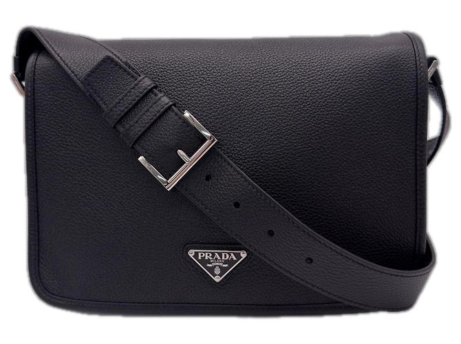 Prada Black Calf Leather Shoulder Bag