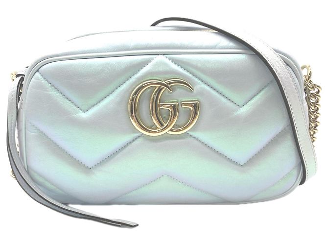 Bolsa de Ombro Small acolchoada Gucci GG Marmont Azul