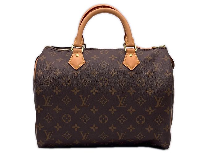 Bolsa Louis Vuitton Monogram Speedy 30 Marrom Bege