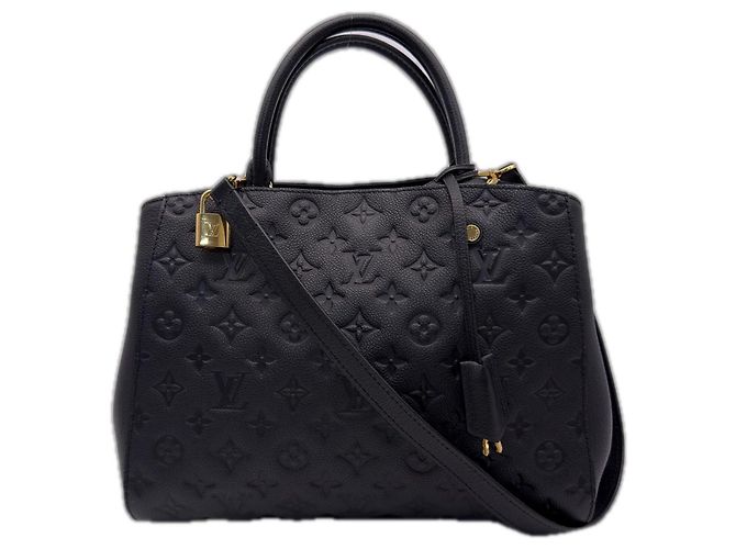 Borsa Louis Vuitton Monogram Empreinte Montaigne MM Noir Nero
