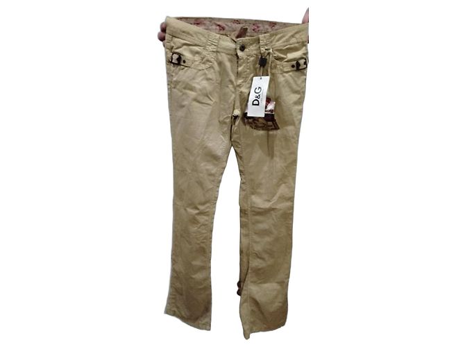 Dolce & Gabbana D&G Denim Devotees Pantaloni Cargo Uomo Beige