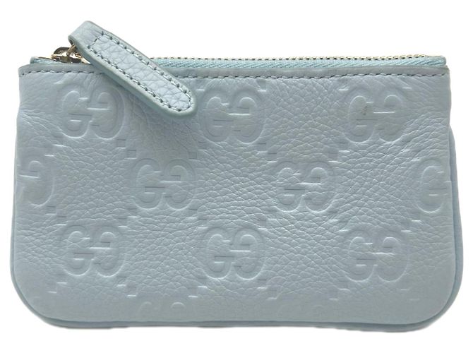 GUCCI GG Emblem Key Pouch Blue