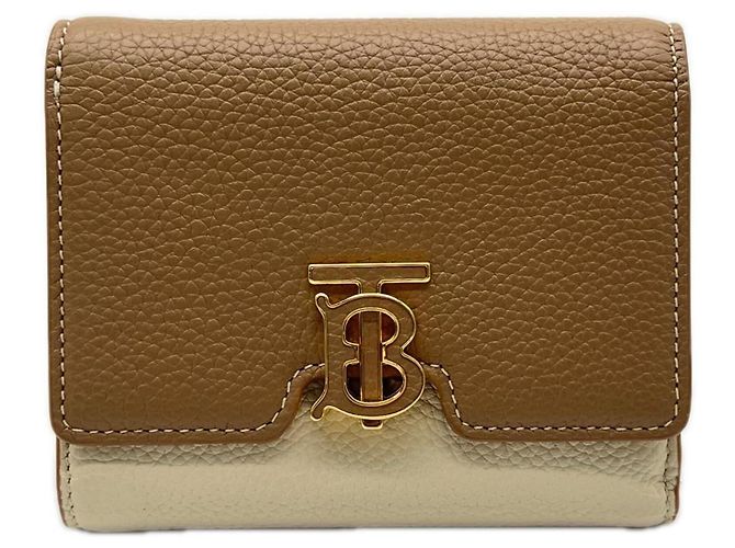 Cartera compacta Burberry TB Beige Crudo