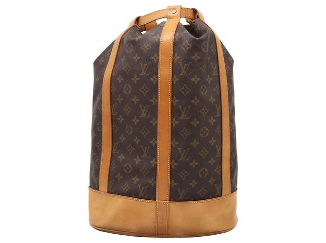 Bolsa de Ombro Louis Vuitton Monogram Randonee GM Marrom Bege