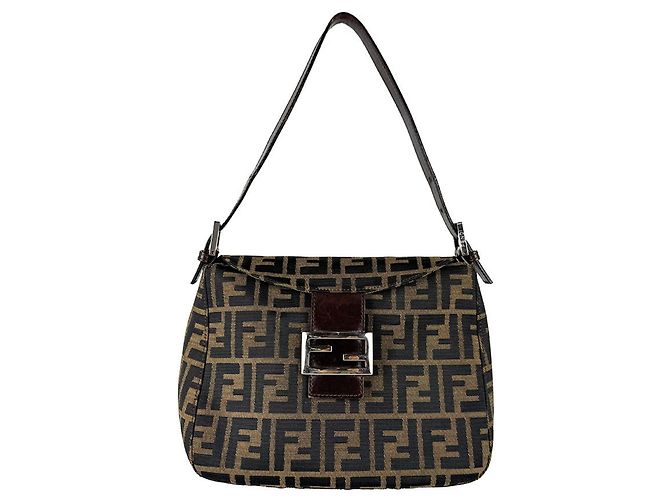 Borsa Fendi Zucca Marrone Pelle e Nylon