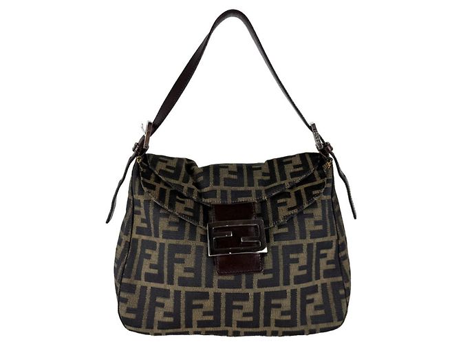 Bolsa Fendi Zucca marrom de couro e nylon