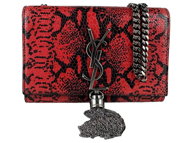 Borsa a tracolla mini Saint Laurent Kate Nero Rosso
