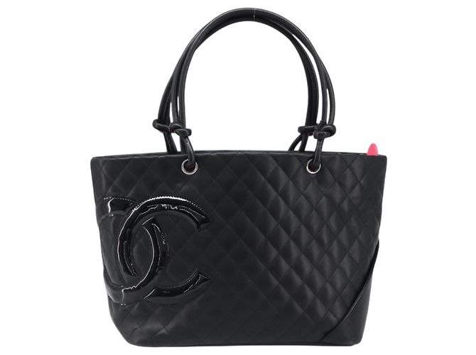 Chanel Cambon Tote aus gestepptem Leder Large Schwarz