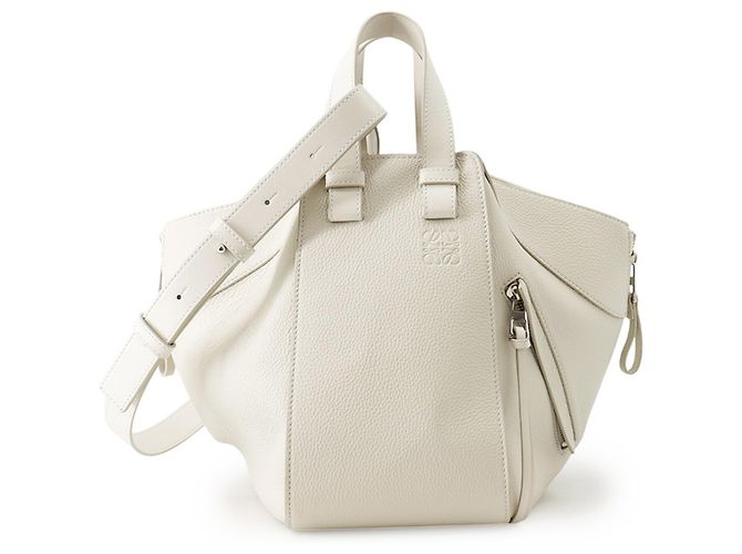Loewe Hammock Small Lederhandtasche Weiß