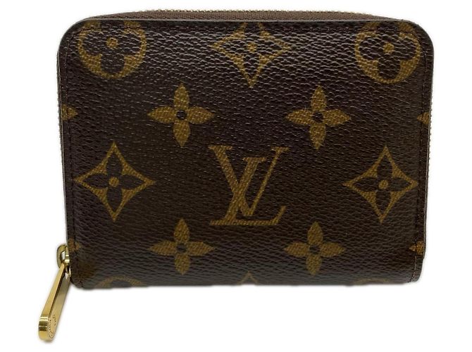 Monedero Zippy Monogram Louis Vuitton Castaño Beige Monograma