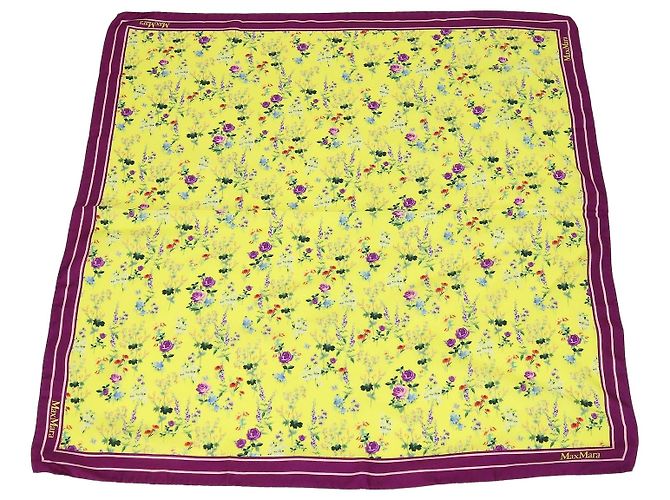 Écharpe Max Mara en soie à imprimé floral violet/jaune