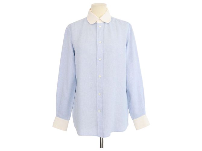 Camicia Thea a maniche lunghe in lino Blue Horizon Loro Piana