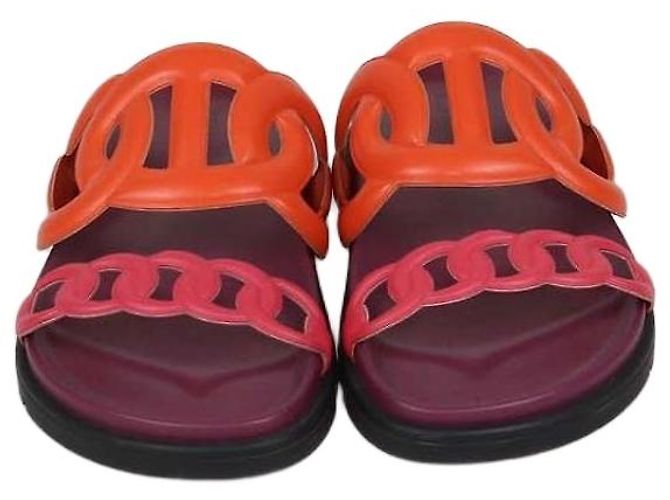 Hermès Hermes Orange/Pink Leather Extra Sandals Multiple colors