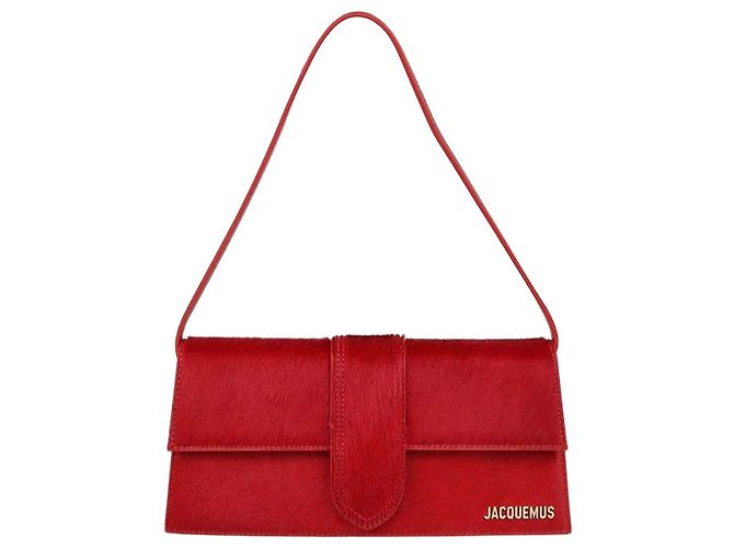 Borsa a tracolla Le Bambino Long Jacquemus in vitello rosso