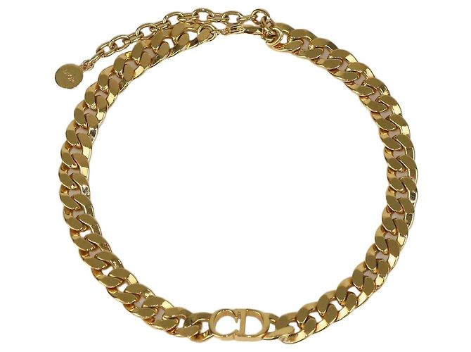 Christian Dior Gold Tone CD Danseuse Etoile Choker Halskette Golden