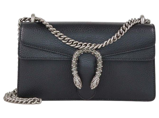 Gucci Black Leather Small Rectangular Dionysus Shoulder Bag